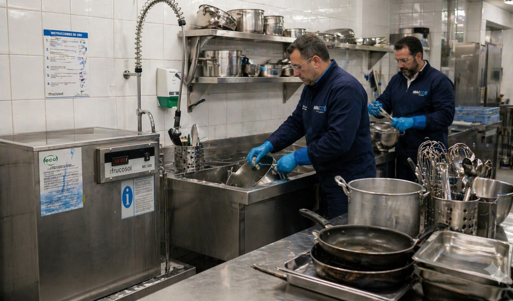 Máquina Desincrustante y Desengrasante Frucosol para cocinas industriales